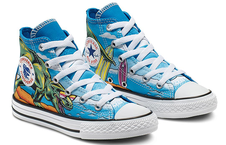 Детские кеды Converse Dinosaur Party (синие) — фото 2