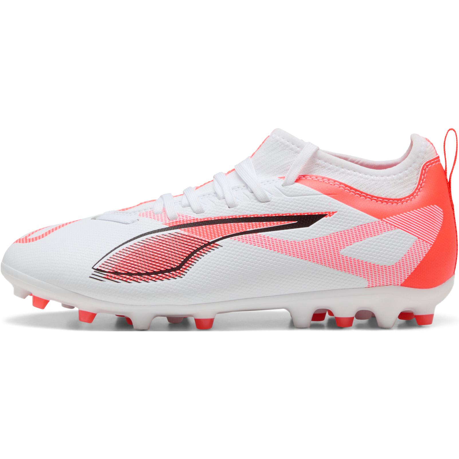 Детские бутсы PUMA Ultra 5 Match MG (бело-черно-красные)