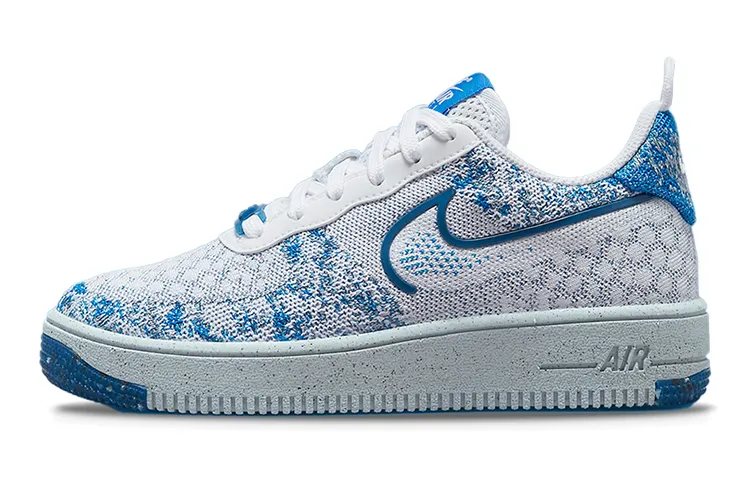 Nike Air Force 1 Crater Flyknit GS 'White Dark Marina Blue'