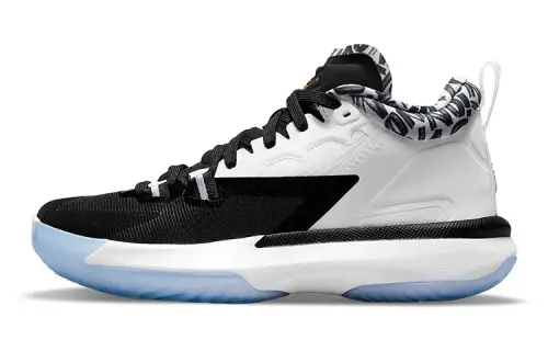 Jordan Zion 1 Zion GS non-slip, shock-absorbing and wear-resistant mid-top basketball shoes, white and black, same style for men and women