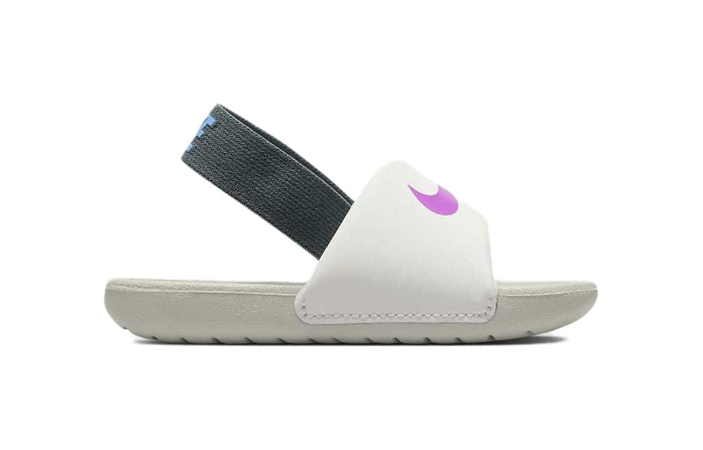 Детские тапочки Nike Kawa (бело-зеленые) — Белыйзелёный — фото 4