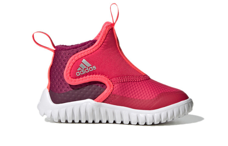Детские кроссовки adidas (розовые с белым) — Розовый / белый / серебристый — фото 3