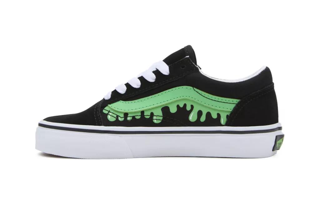 Детские кеды Vans Old Skool (черно-зеленые)