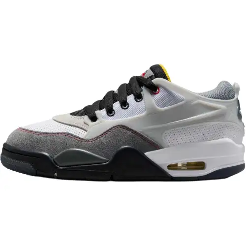 Jordan Air Jordan 4 Low top Basketball Shoes White/Black/Smoke Gray/Fire Red Unisex
