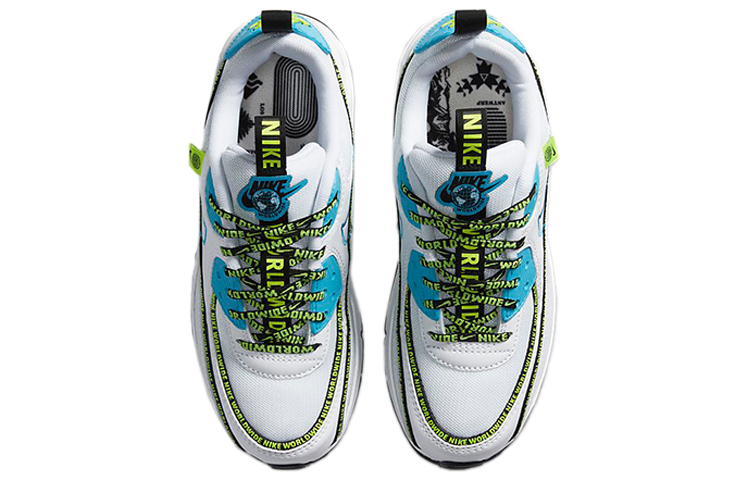 Кроссовки Nike Air Max 90 SE2 (бело-сине-желтые) — фото 6