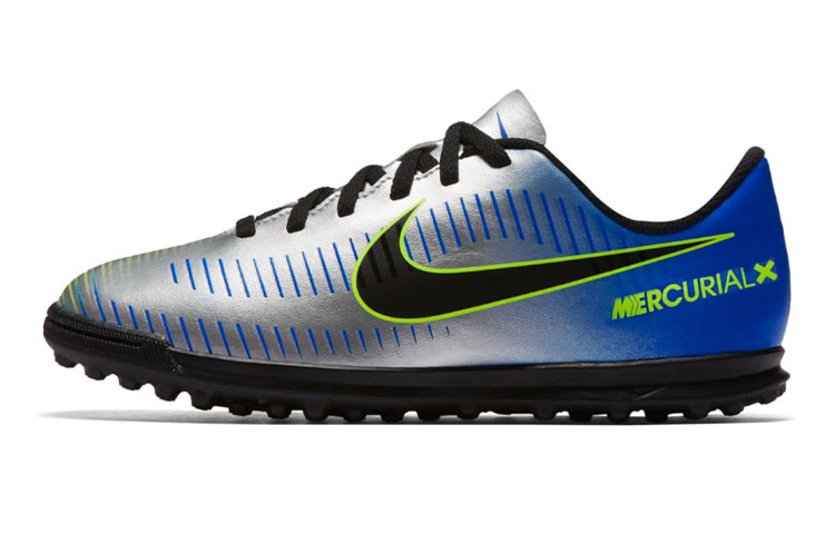 Детские бутсы Nike JR Mercurialx Victory 6 TF (серебристо-синие)