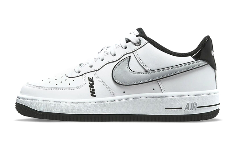 Nike Kids Air Force 1 LV8 "Motocross White Grey Black" Sneakers