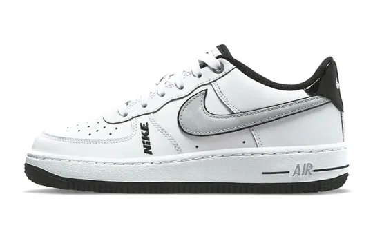Nike Kids Air Force 1 LV8 "Motocross White Grey Black" Sneakers