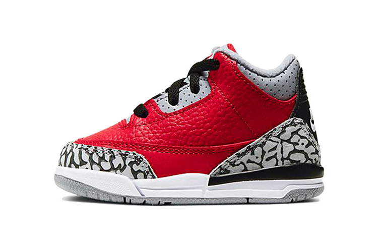 Детские кроссовки Jordan Air Jordan 3 Retro SE (красно-серые)