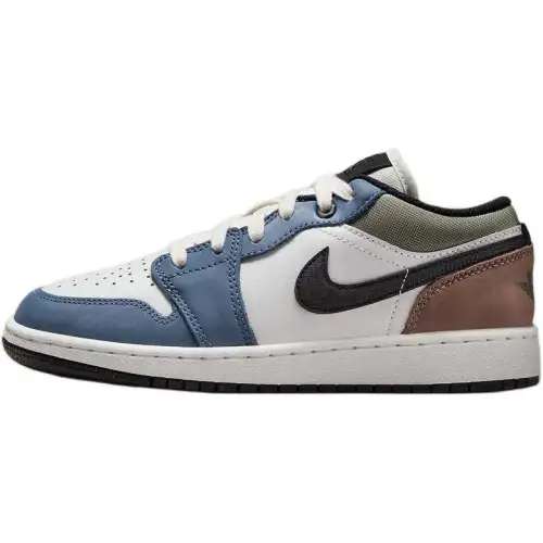 Jordan Air Jordan 1 Low top Basketball Shoes White Blue Unisex
