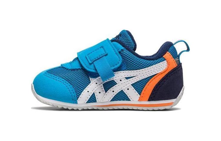 Asics Idaho Baby Anti-collision soft sole, comfortable and suitable for feet, skin-friendly, lightweight, steady growth, foot protection, wear-resistant, breathable, anti-kick, low-top toddler shoes, blue, infants and young children