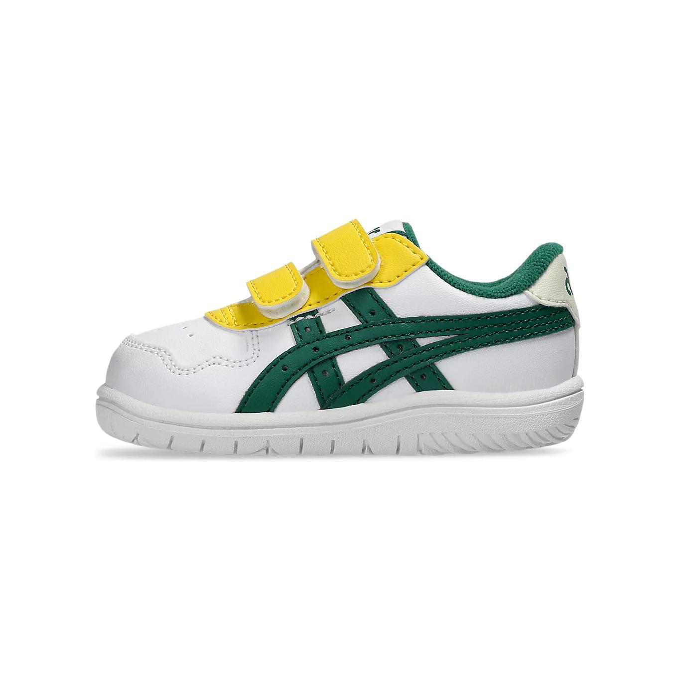 ASICS ASICS soft sole, comfortable fit, skin-friendly, lightweight, steady growth, foot protection, anti-collision, anti-kick, wear-resistant, breathable, low-top toddler shoes, white, green and yellow, infants and young children