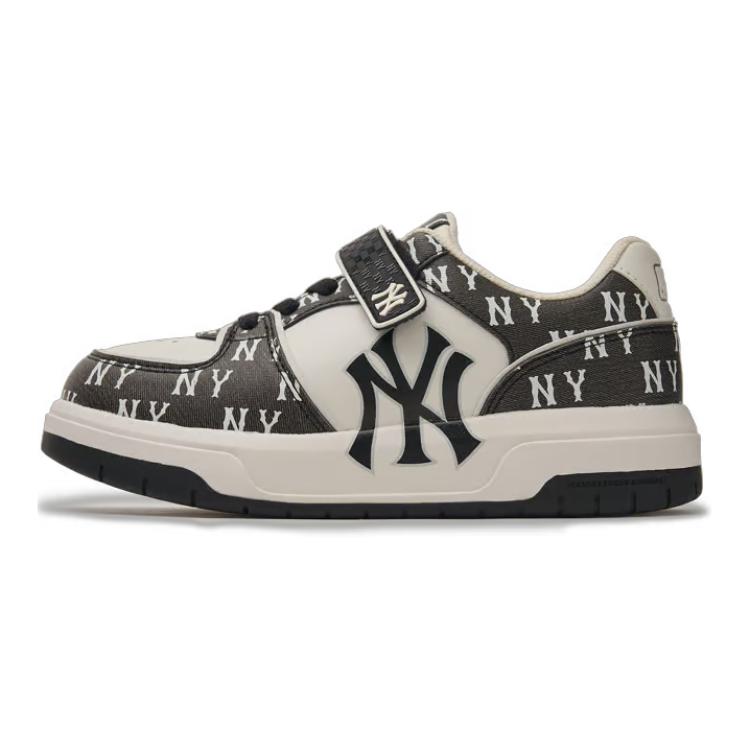 Кеды MLB Кожаные с принтом Monogram (коричнево-бежевые)