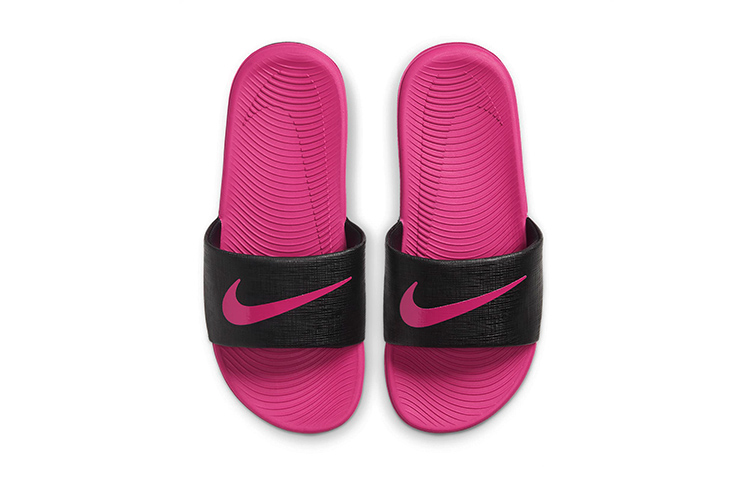 Детские шлепанцы Nike Kawa (черно-розовая) — Чёрный / розовый — фото 3