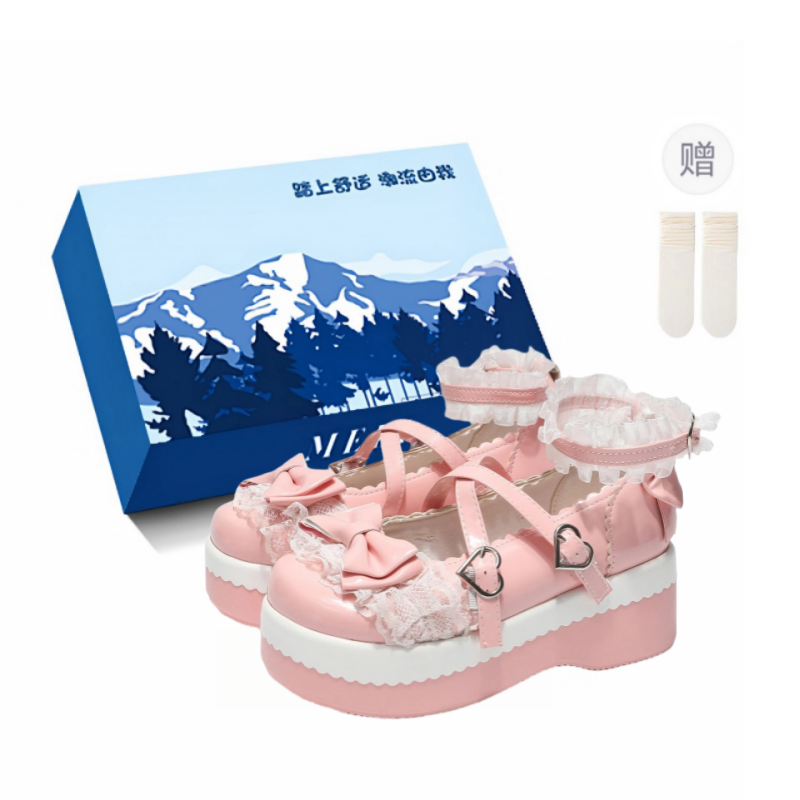 Deer Milli Synthetic Leather Lolita Bow College Style Children's Leather Shoes Children's Style