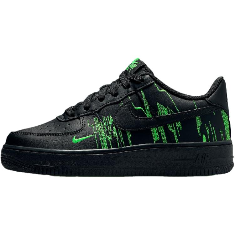 Кеды Nike NikeAir Force 1 Low GS Matrix (черно-зеленые)