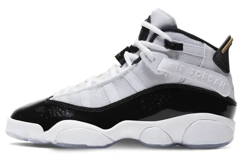 Jordan Air Jordan 6 Rings DMP fabric cool versatile GS mid-top basketball shoes black and white same style for men and women