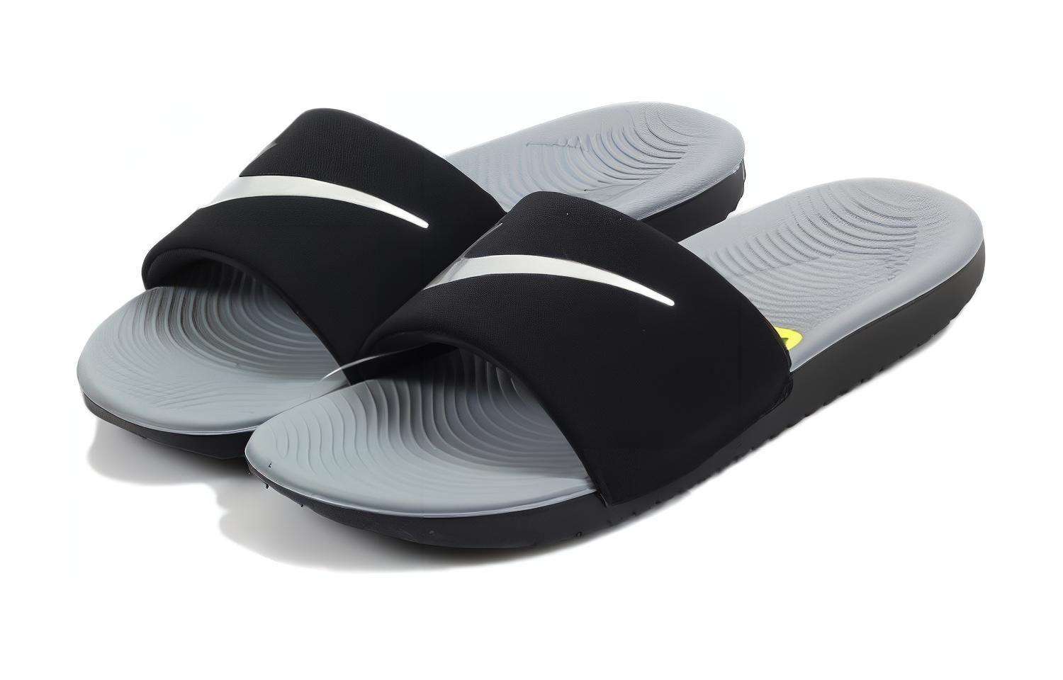 Детские шлепанцы Nike Kawa Slide (черно-серый) — Чёрныйсерый — фото 3