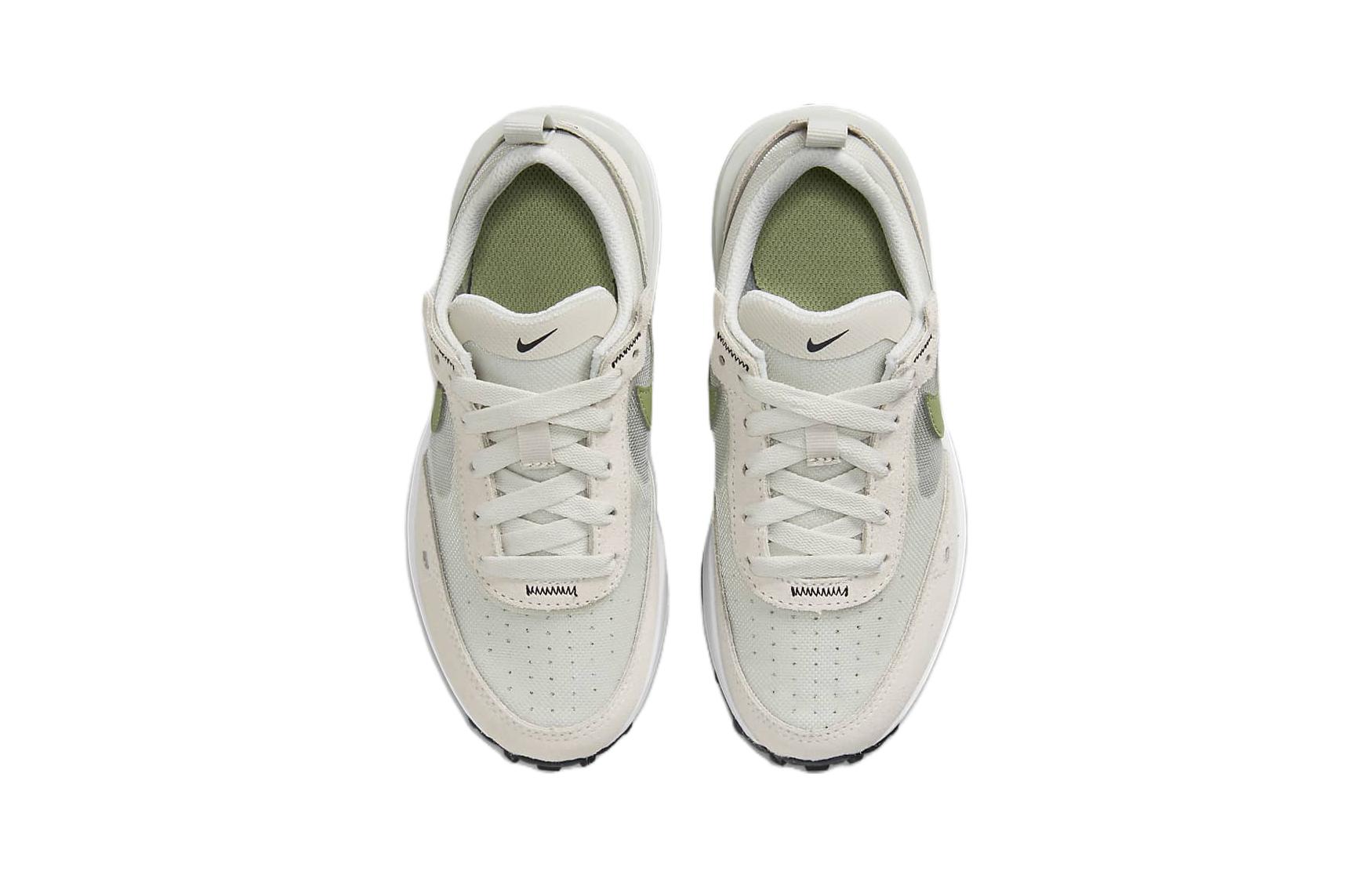 Детские кроссовки Nike Waffle One PS (серые с зеленым) — Серый / зелёный — фото 6