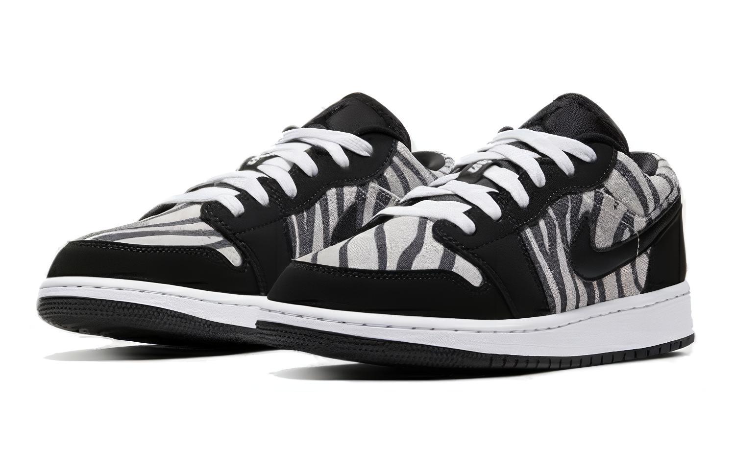 Кроссовки Jordan JordanAir Jordan 1 Low Zebra (черно-белые) — фото 9