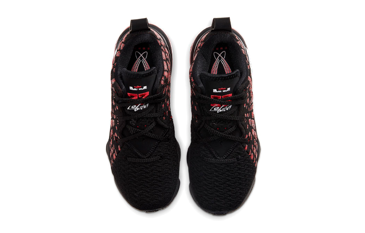 Детские кроссовки Nike Lebron 17 "Infrared" (красно-черные) — Красный / чёрный — фото 5