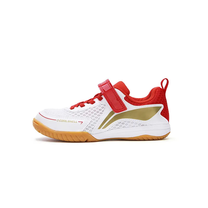Li Ning Table Tennis Collection Low top Training Shoes White/Fiery Red/Bright Gold Kids'