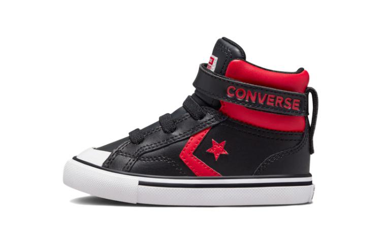 Детские кеды Converse Pro Blaze Strap (черно-красные)