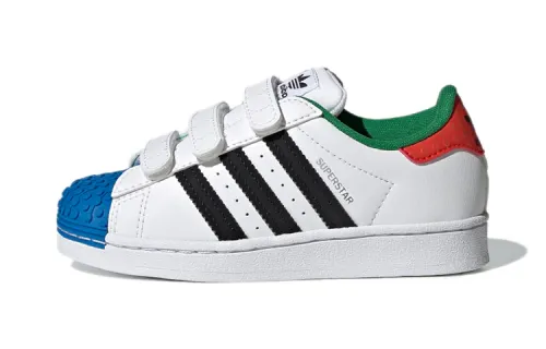 LEGO/Lego x adidas originals SUPERSTAR 360 360 comfortable anti-slip and anti-kick low-cut sneakers white black blue children