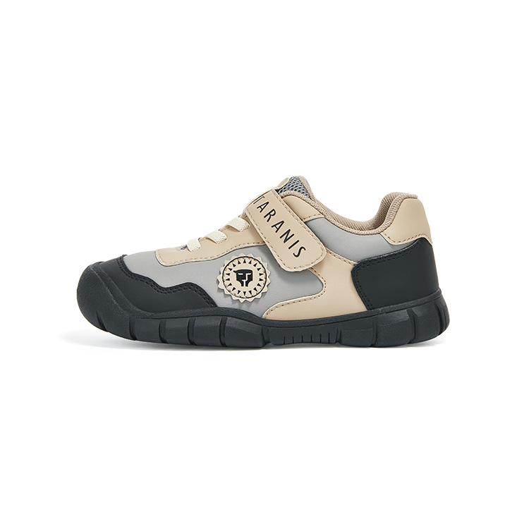 TARANIS fashionable and versatile outdoor sports shoes, anti-kick, anti-slip, wear-resistant balance bike shoes, boys, low-top, children's running shoes, gray apricot color, spring and autumn children
