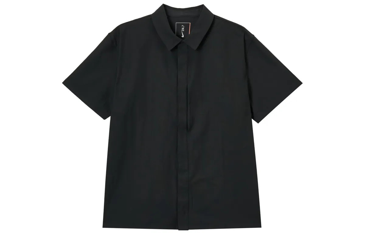 Nike Dri-Fit Shirts Men's Black Lapel Moderate