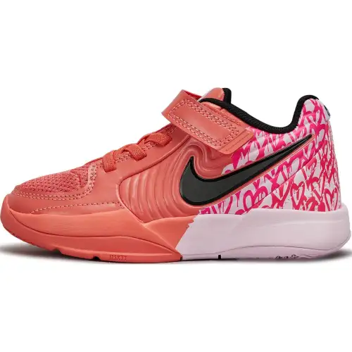 Nike Ja 2 Heart Eyes Comfortable and Versatile Breathable Low-top Children's Basketball Shoes Pink White Children's Basketball Shoes