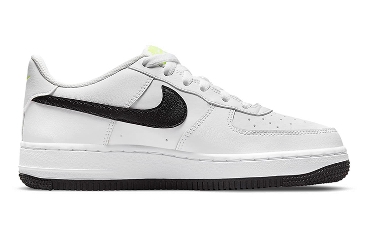 Кеды Nike NikeAir Force 1 "Just Do It" GS (белый / черный / зеленый) — Белый / чёрный / зелёный — фото 3