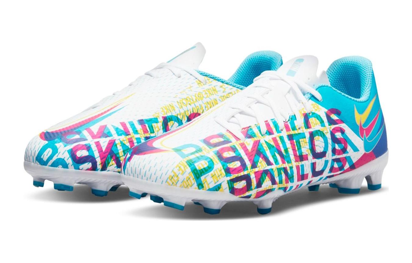 Детские бутсы Nike Phantom GT Jr.Academy 3D MG (синий / розовый / желтый) — Синий / розовый / жёлтый — фото 3