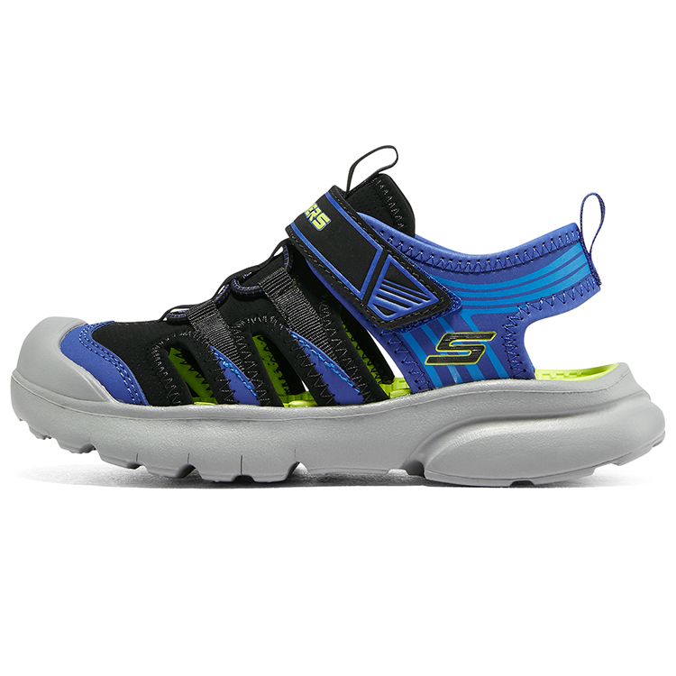 Детские сандалии Skechers BBLM (черные с синим и желтым)