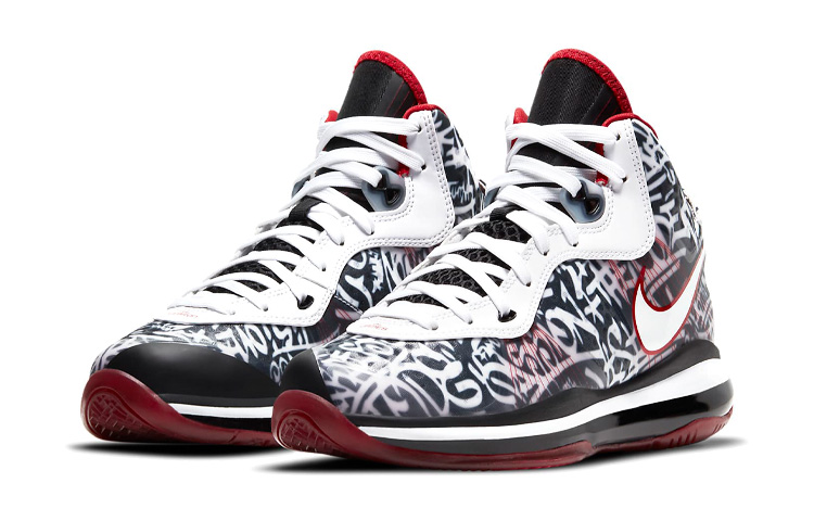 Кроссовки Nike NikeLebron 8 Graffiti GS (красный / черный / белый) — Красный / чёрный / белый — фото 5