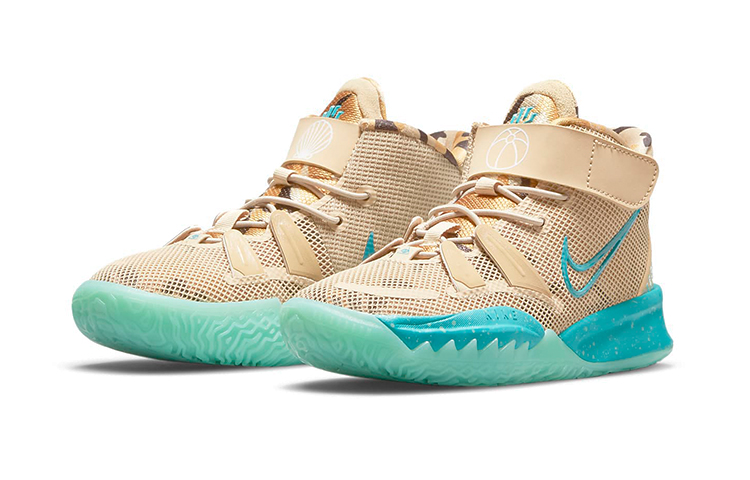 Детские кроссовки Nike Kyrie 7 (коричнево-синие) — Коричневый / синий — фото 4