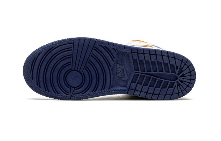 Детские кроссовки Jordan Air Jordan 1 Mid (сине-белые) — Синий / белый — фото 7