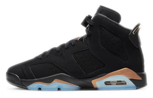Jordan Air Jordan 6 DMP canvas leather comfortable daily GS high top basketball shoes black gold same style for men and women