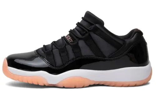 Jordan Air Jordan 11 Retro Low Bleached Coral mesh, comfortable and versatile, lightweight GS low-top basketball shoes, black pink, same style for men and women