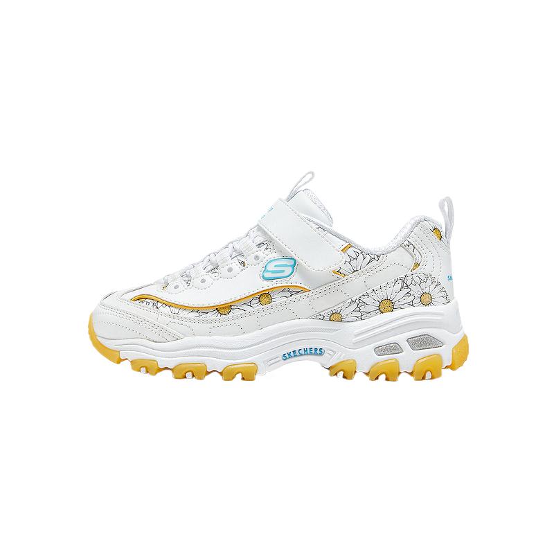 Детские кроссовки Skechers kids (бело-желтые)