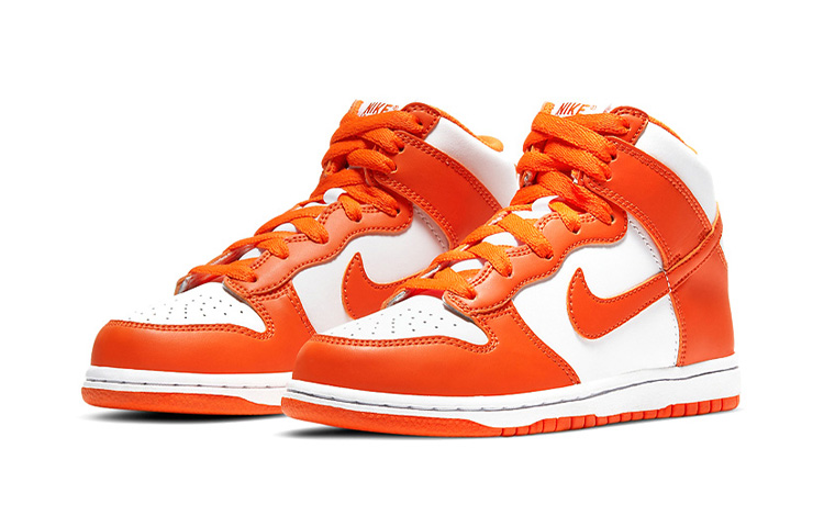 Детские кеды Nike Dunk "Orange Blaze" (оранжево-белые) — Оранжевый / белый — фото 5