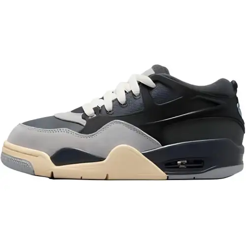 Jordan Air Jordan 4 Mid top Basketball Shoes Black Gray Unisex