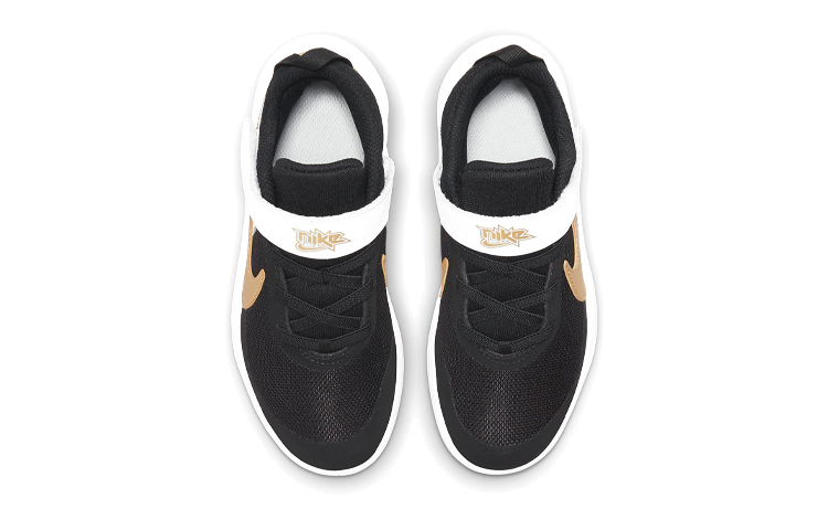 Детские кроссовки Nike Team Hustle D 10 (черно-бело-золотой) — Чёрный / белый / золотой — фото 7
