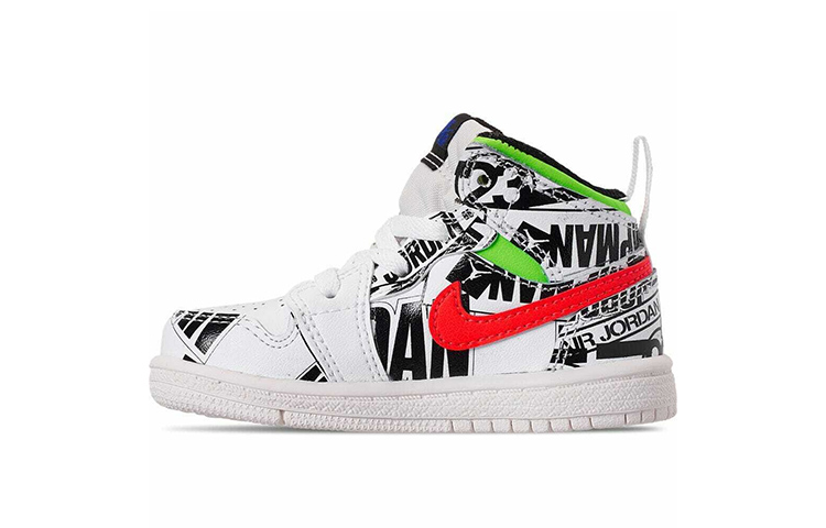 Детские кроссовки Jordan Air Jordan 1 Mid (черно-белые)