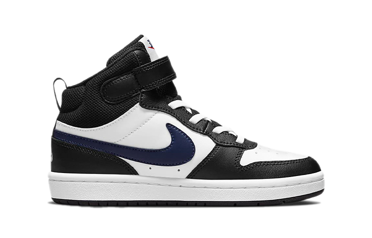 Детские кеды Nike Court Borough Mid 2 (черно-бело-красные) — Чёрный / белый / красный — фото 4