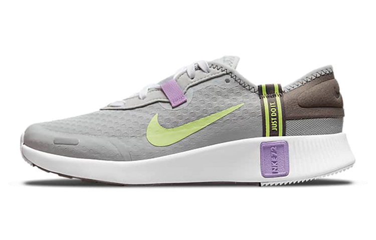 Nike Reposto Cushioning Slip Resistant Abrasion Resistant Breathable Rebound Low top Running Shoes Gray Purple Yellow