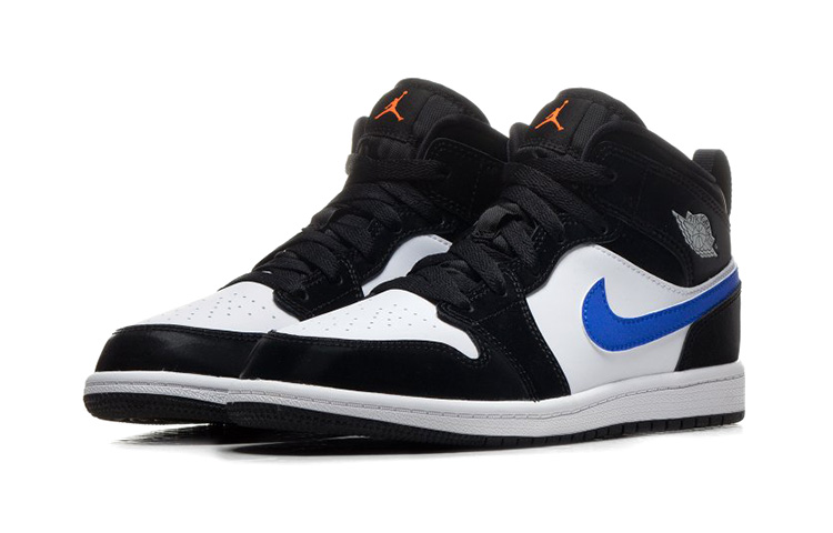 Детские кроссовки Jordan Air Jordan 1 Mid (черно-синие) — Чёрный / синий — фото 5