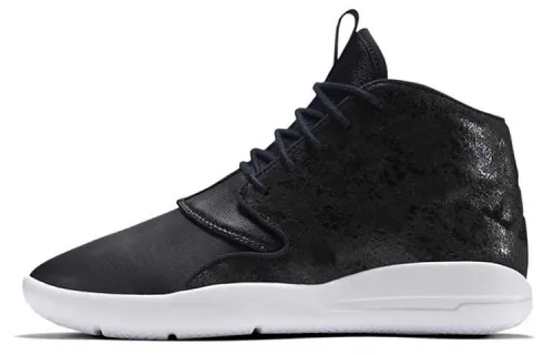 Jordan Eclipse Chukka synthetic leather GS anti-slip, shock-absorbing and wear-resistant, mid-top basketball shoes, black and white, same style for men and women