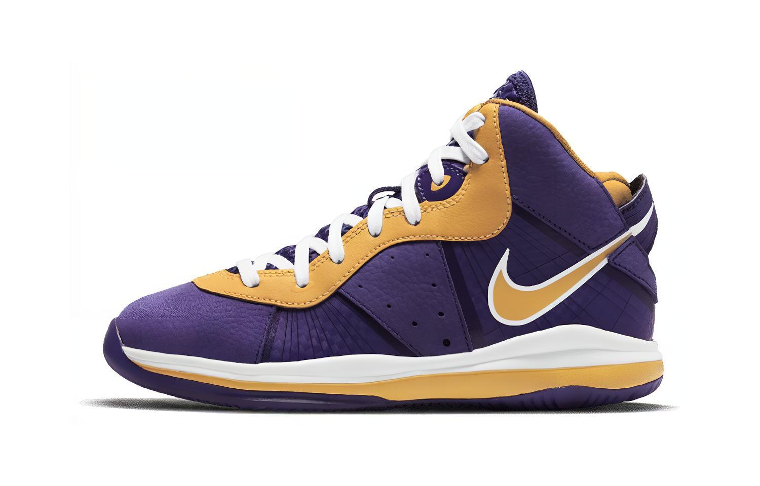 Кеды Nike Lebron 8 Hardwood Classics (желто-фиолетовые)