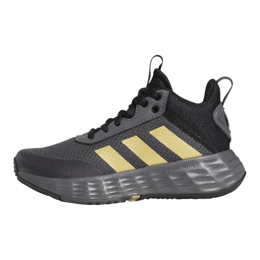 Adidas OwnTheGame 2.0 K Slip Resistant Abrasion Resistant Mid top Children's Basketball Shoes Gray Black Kids'